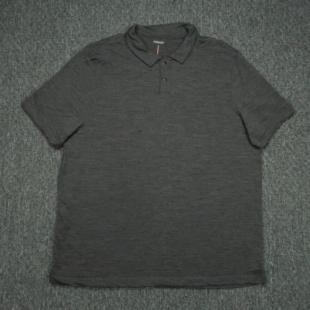 Proof Shirt Mens XXL Gray 72 Hour Merino Wool Polo Short Sleeve Travel